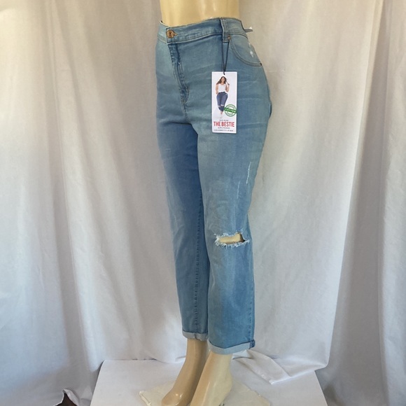 CLEARANCE CELEBRITY PINK Jeans”THE BESTIE”Girlfriend Distressed Ripped Sz 24 NWT - Picture 2 of 10